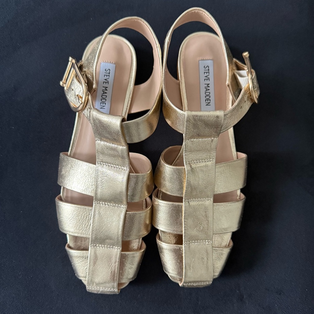 Steve Madden Gold Strappy Sandals